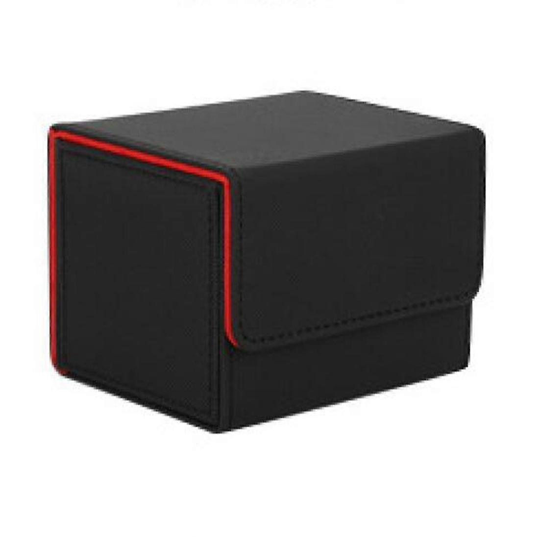 Side-Loading Card Box for Mtg Yugioh Card Holder 100+,Black Red