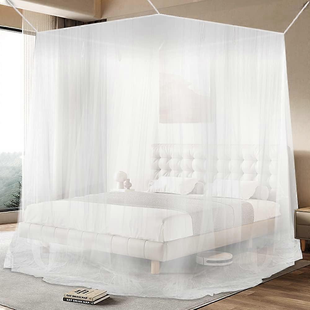 Bed Mosquito Net, Large Square Universal Mosquito Net Canopy Mosquito Net for Single and Double Beds Effectively Protect from Mosquitoes, 190 x 210 x