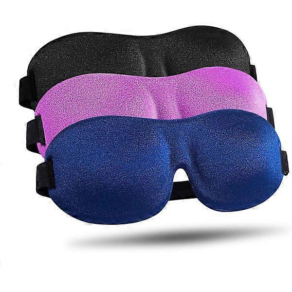 Sleep mask for side sleepers 3-pack, 100% light blocking 3D eye mask for sleep, nightcap for men women