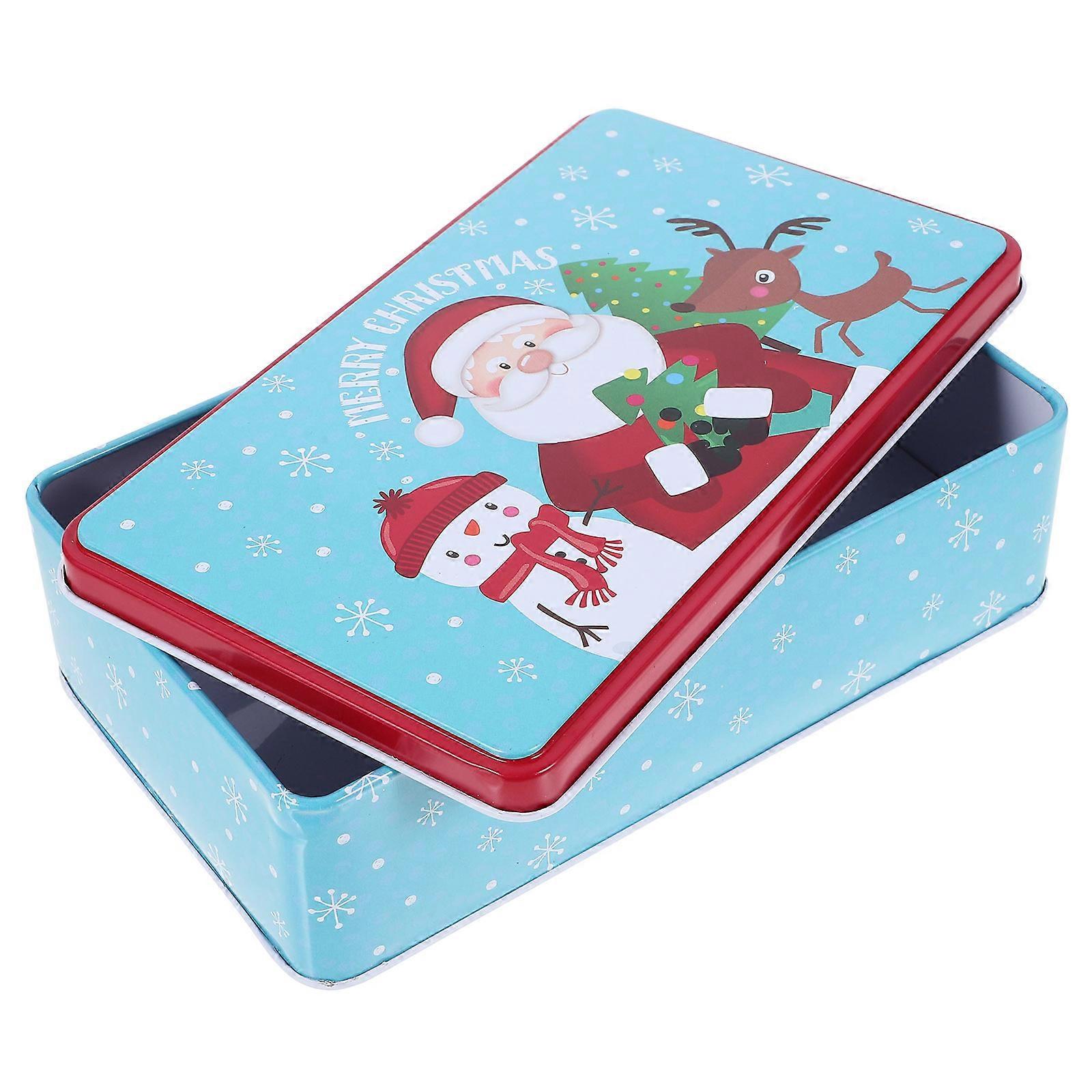 Christmas Candy Packaging Box Rectangular Tinplate Storage Container Assorted Color 19.00X11.50X5.50CM present Wrapping 1Pcs