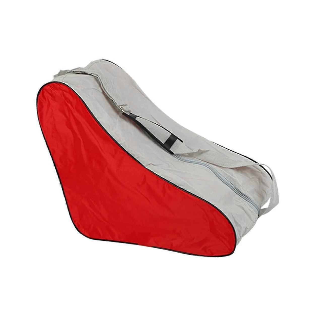 Roller Skate Bag, Capacity Breathable Mesh Shoulder Tote For Ice Skating Gear, Red Triangle