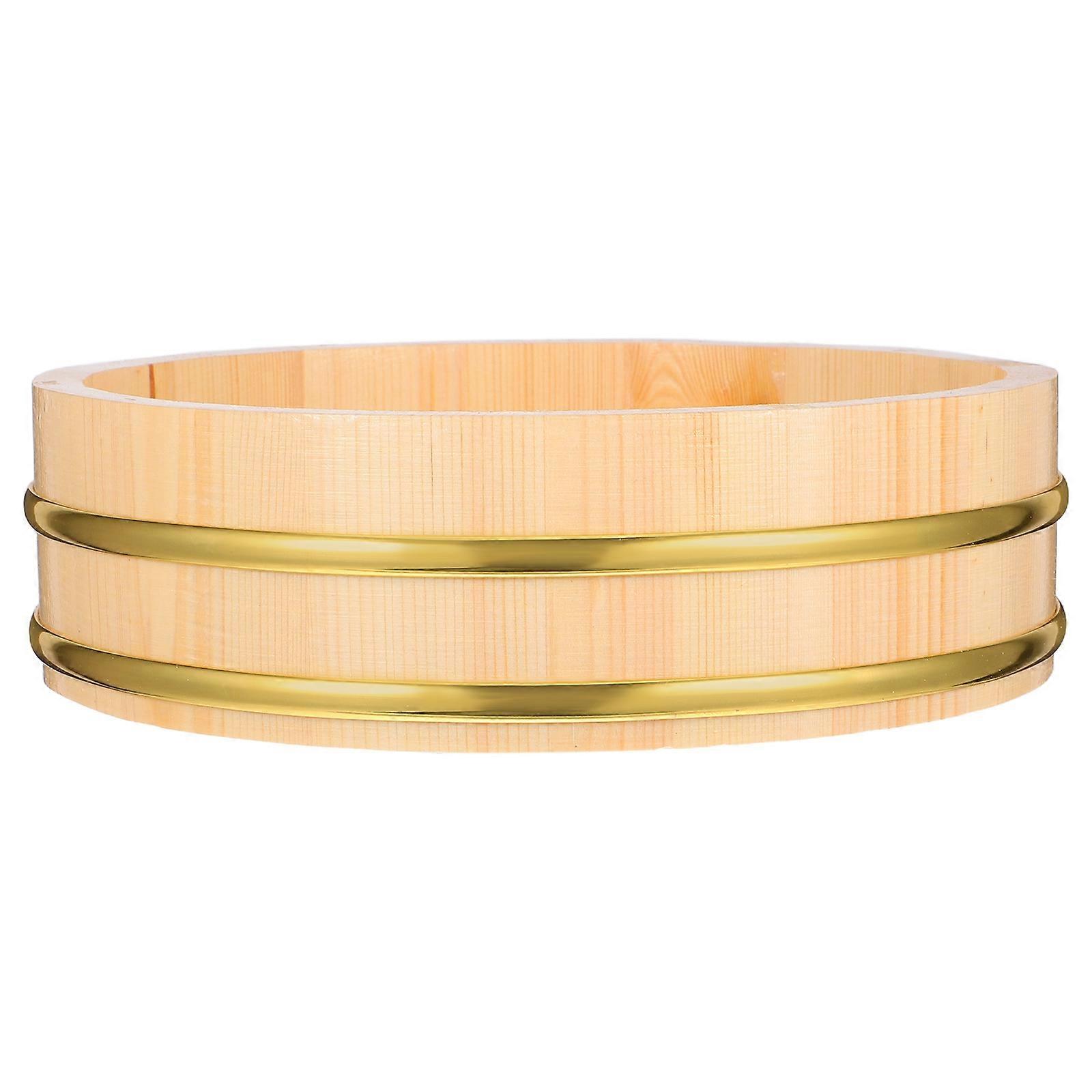 Sushi Tool Sushi Bucket for Cooks Traditional Japanese Design Round Shape 22.50X22.50X6.50CM Food Mixing Container 1Set