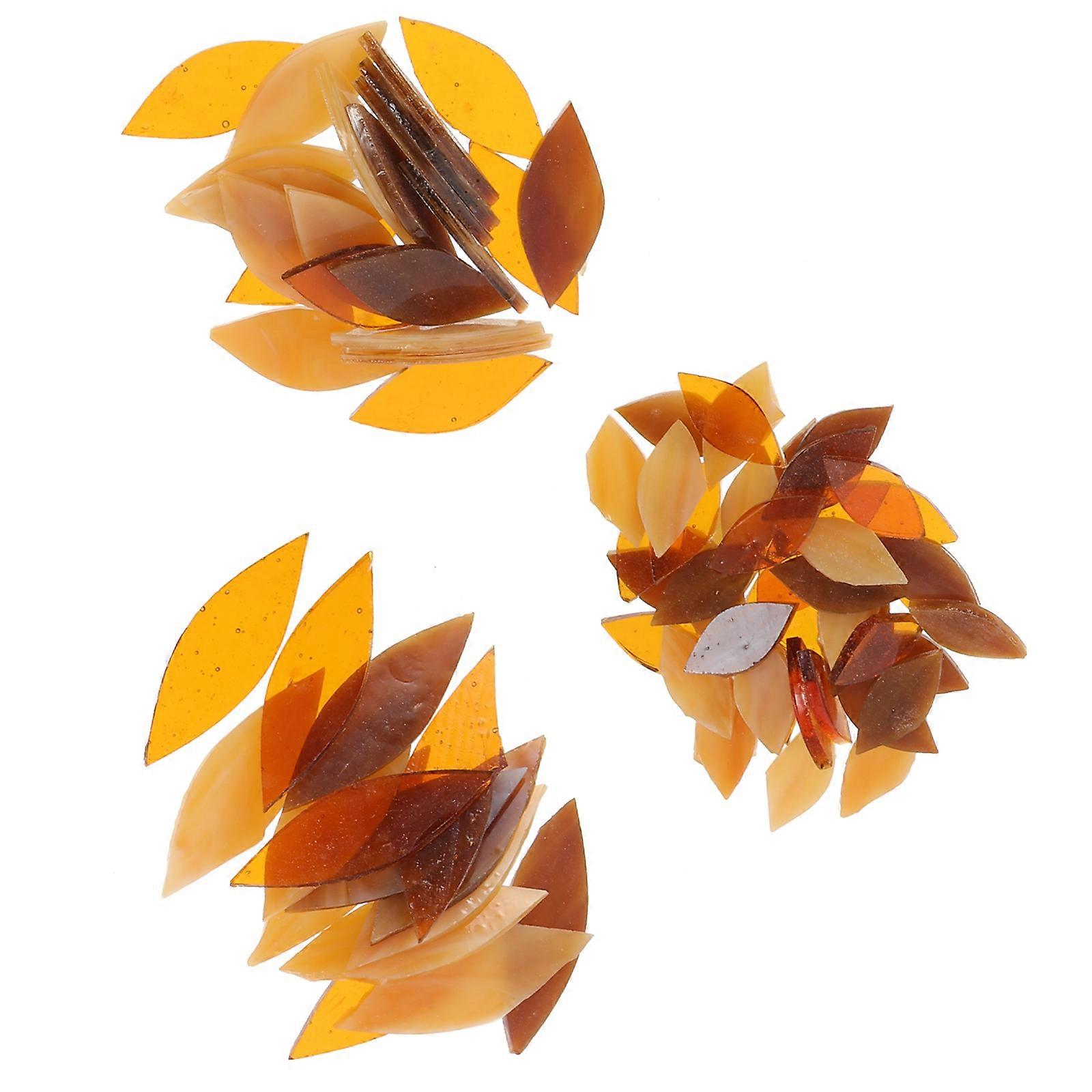 Handmade Tile Pieces Coffee Colored Pieces Leaf Shaped Diy Craft Flowerpots 3 Sets