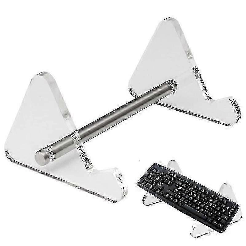 3-Tiered Clear Acrylic Keyboard Holder for Compatible Computer Keyboards, Ideal Display Stand for Home or Office Use