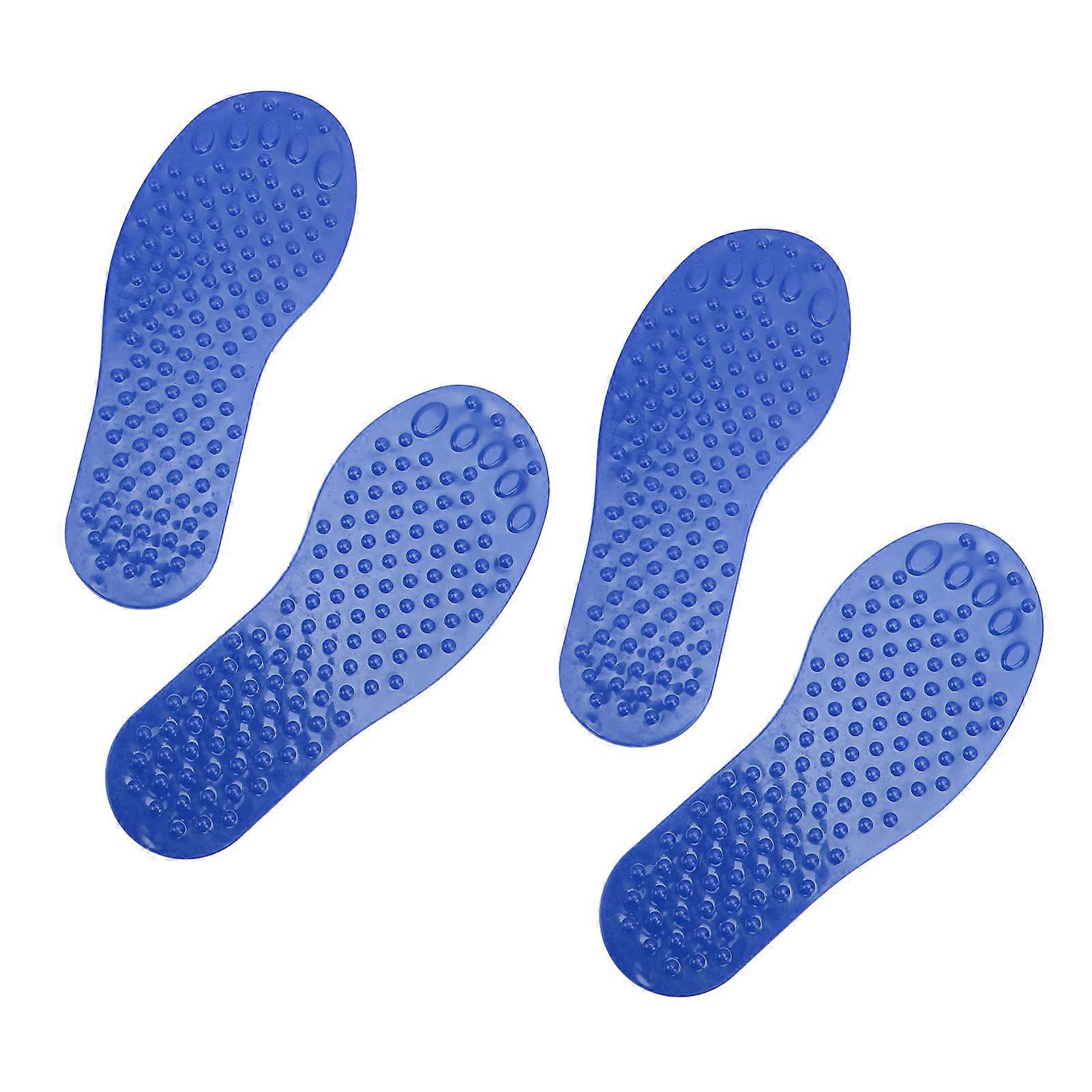 2Pair Foot Shaped Floor Markers PVC Non Slip Educational Footprint Markers for Preschool Classroom Kindergarten Blue 