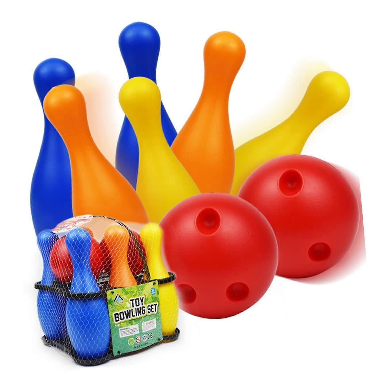 Bowling Set Plastic Pins and Scorecard for Indoor and Outdoor Use - Beginner Friendly for Kids and Teens