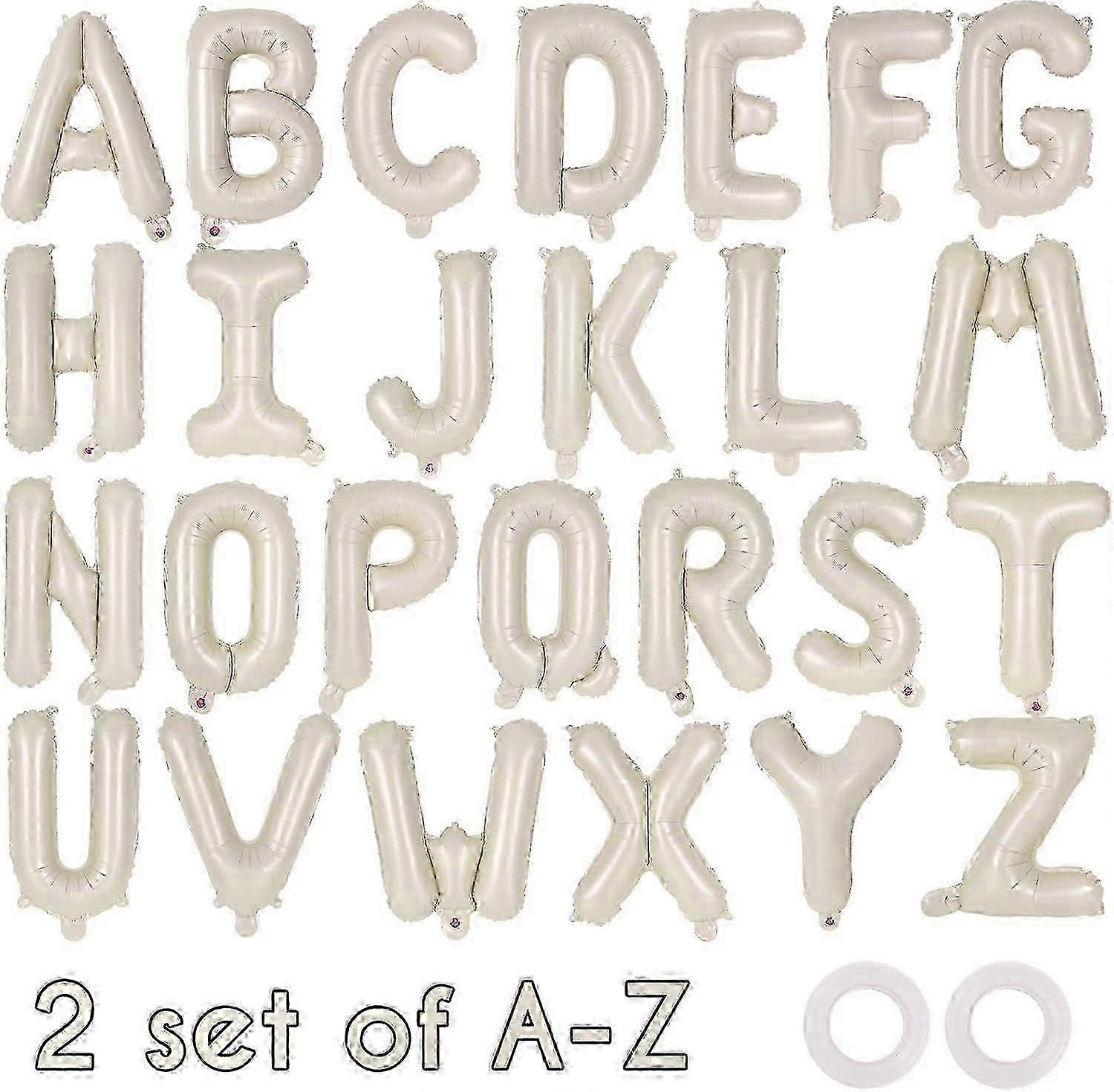 52 Pcs Balões de Letras Creme,Balões de Letras do Alfabeto de 16 Polegadas,Letra A-Z