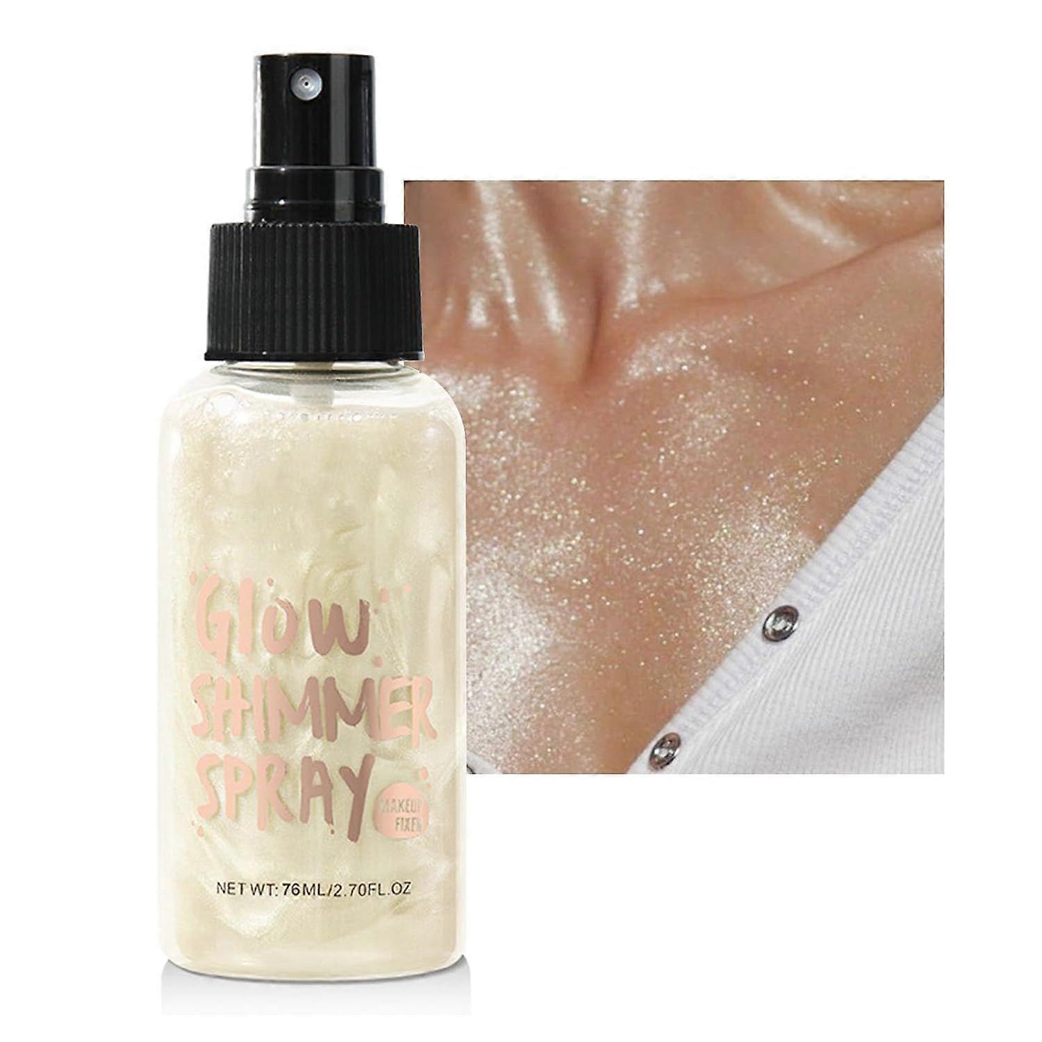 Glitter Spray, Waterproof Shimmering Shine Glitter Spray for Face, Hair and Body, Ultra Fine Mist, Even Coverage, Quick Glow Body Glitter Festival Acc