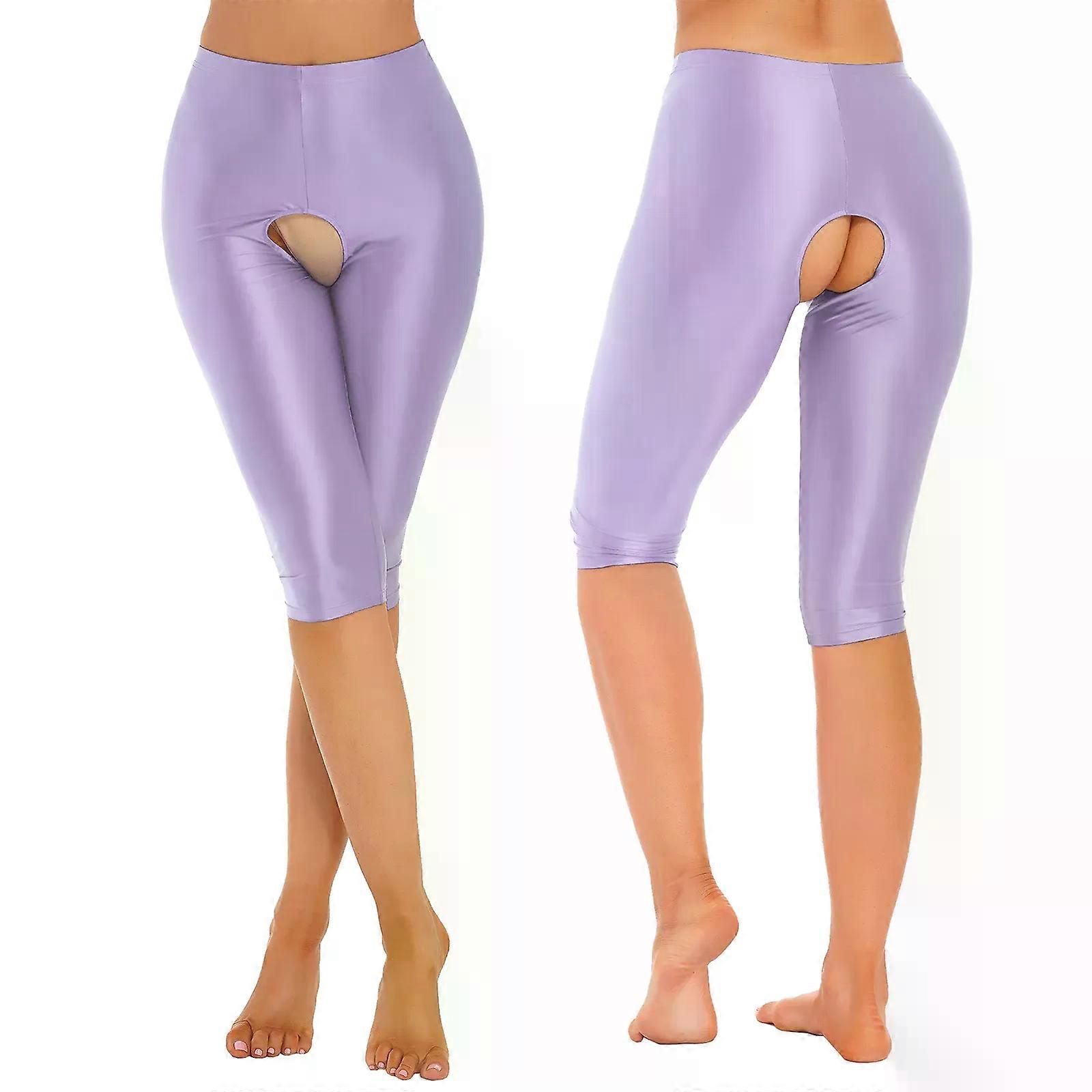 Femei Sexy Lucios Pantaloni Scurți Fără Picioare Rave Party Club de Noapte Pantaloni Fierbinți Elastici Neted Talie Elastică Colanți Îmbrăcăminte de noapte Îmbrăcăminte de club