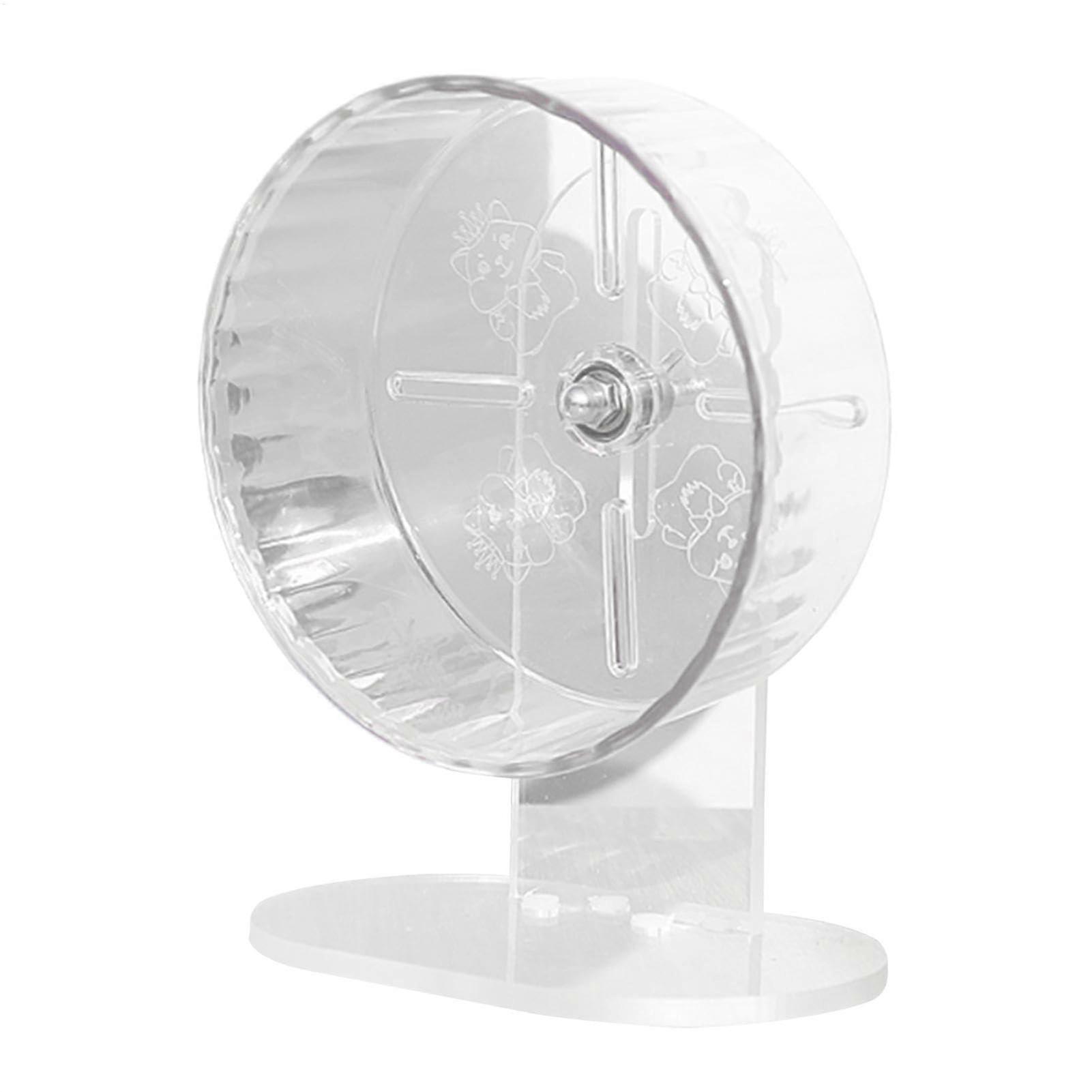 Silent Hamster Wheel - Adjustable Height Acrylic Running Wheel for Hamsters and Chinchillas, Transparent Pet Supplies