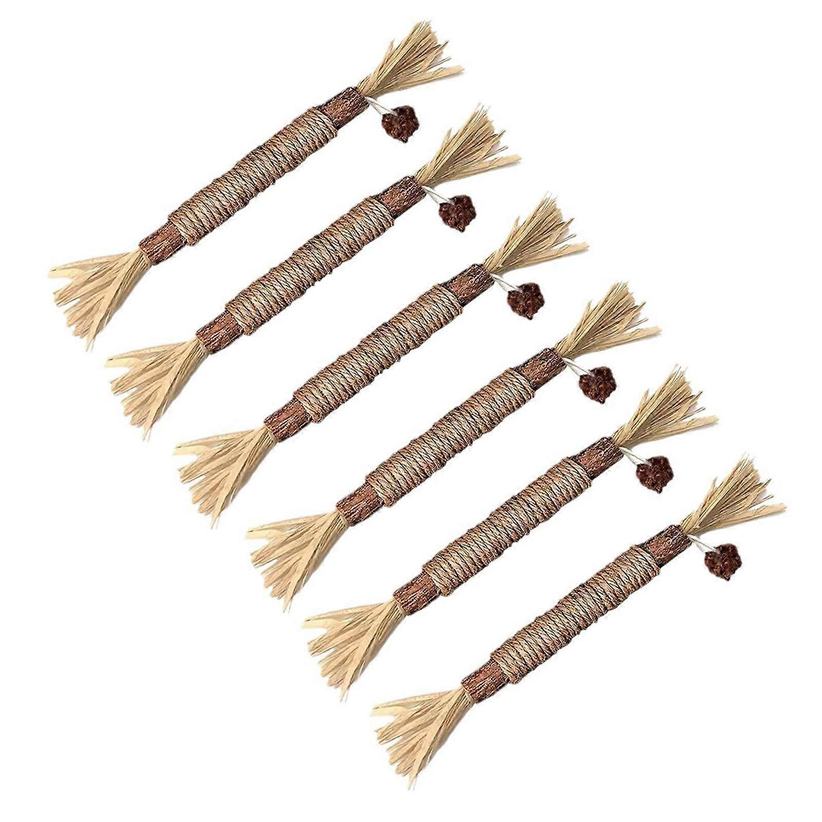 Silvervine Catnip Dental Chew Toys, 6 Pieces, Interactive Indoor Play for Cats, Dental Care and Cleaning