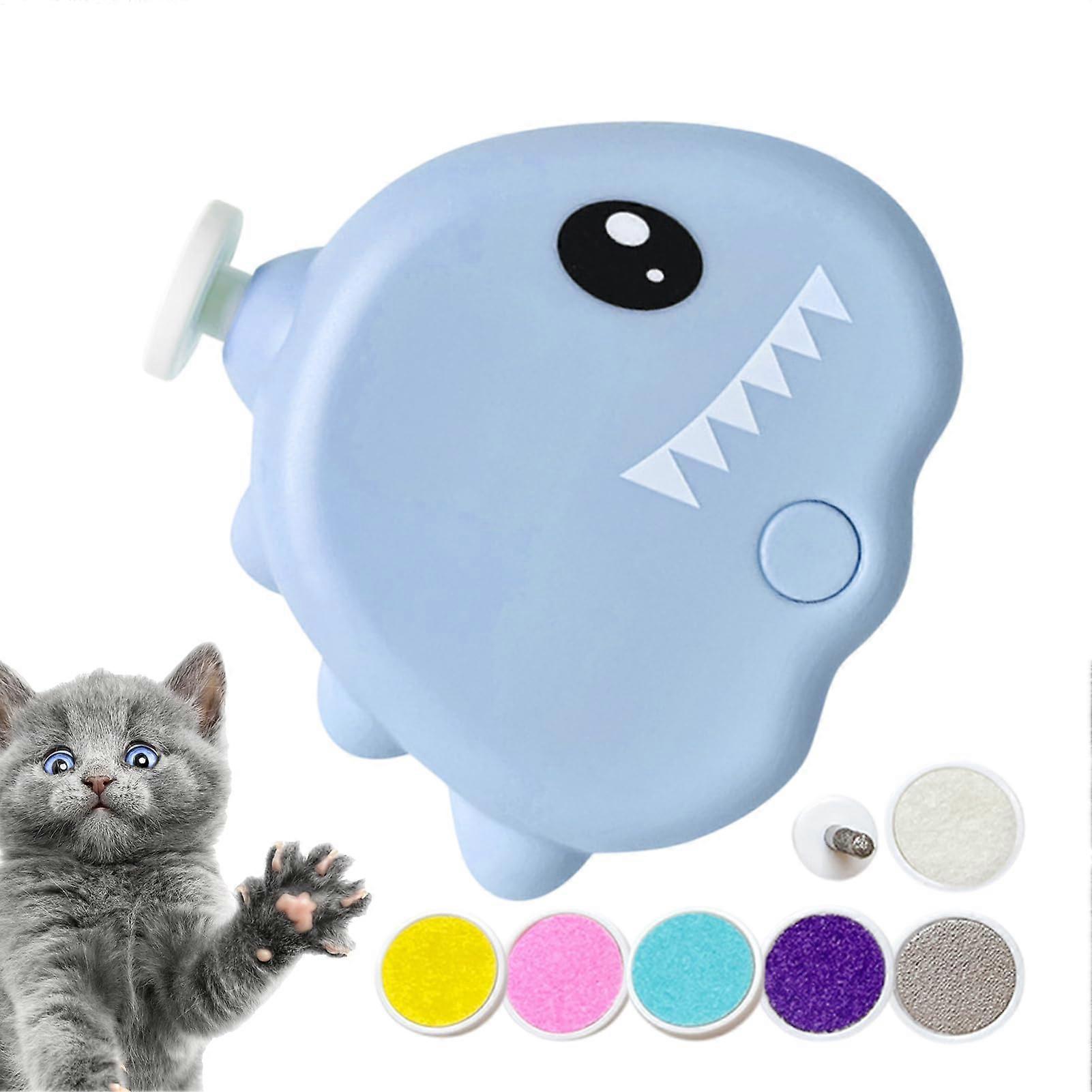 Pet Nail Grinder for Dogs 40dB 3 Modes Adjustable DinosaurShaped Electric Nail File Low Noise Cordless Blue