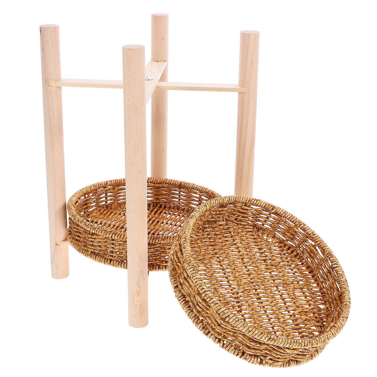 Handmade Imitation Rattan Snack Storage Basket for Fruits, Tea, and Kitchen Organization – Space Saving Decorative Serving Holder