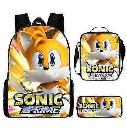 Sonic Anime Schoolbag Set - Unisex Backpack for Primary Students