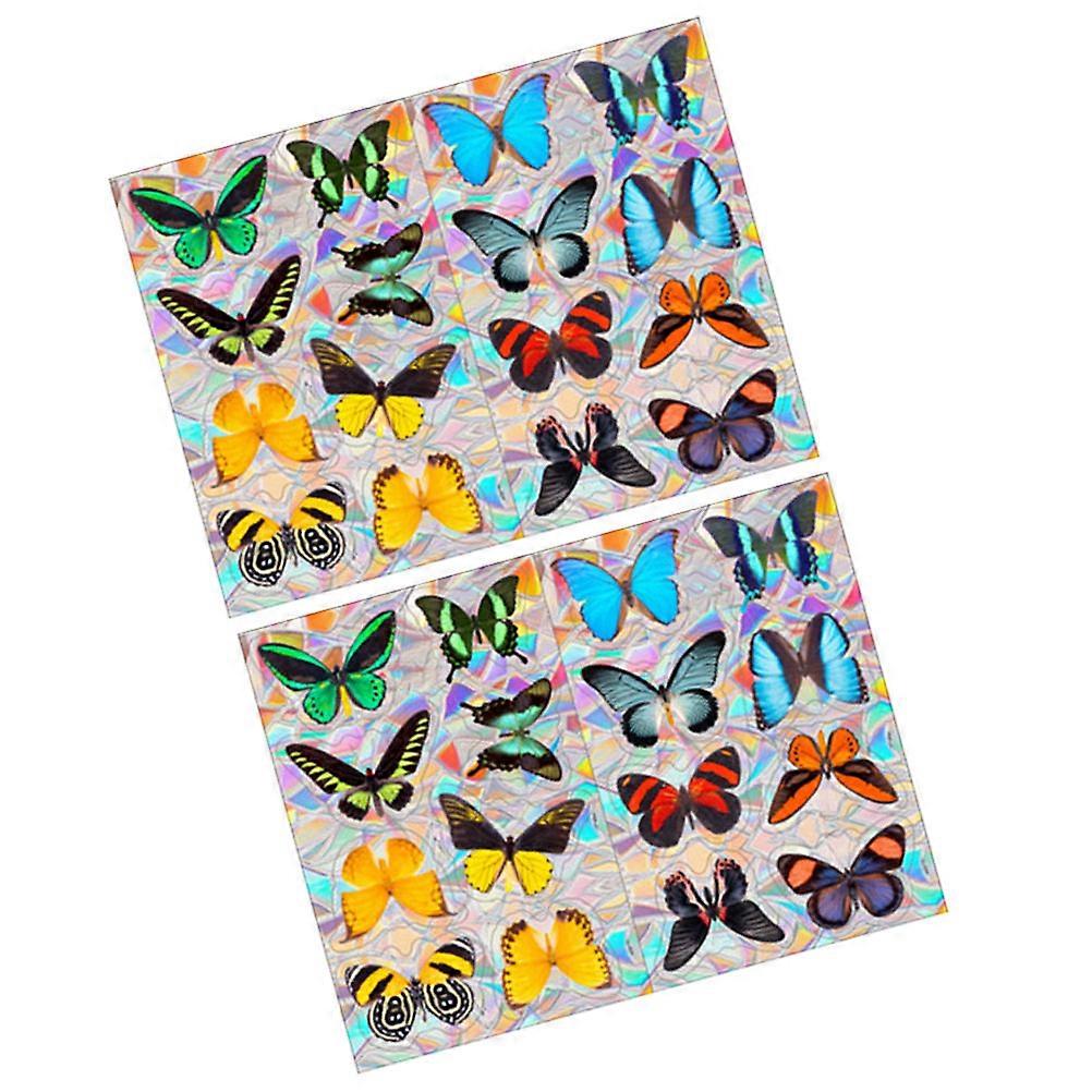 Stained Glass Window Film Decorative Window Clings Heat Blocking Multi Color 15.72X11.79IN 2Sets