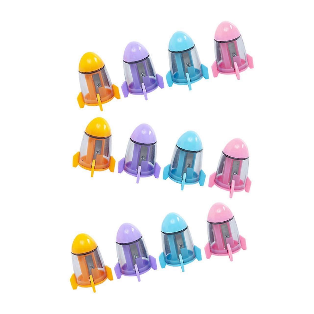 12 pieces pencil sharpeners with easy operation for adults, suitable for school, office, and creative projects.