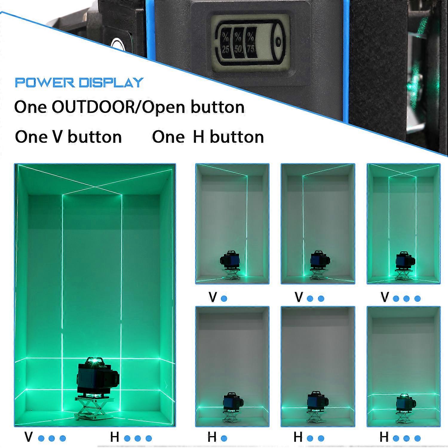 Multifunctional 16 Lines Level Tool Vertical Horizontal Crossline APP Remote Control with Self-leveling Function