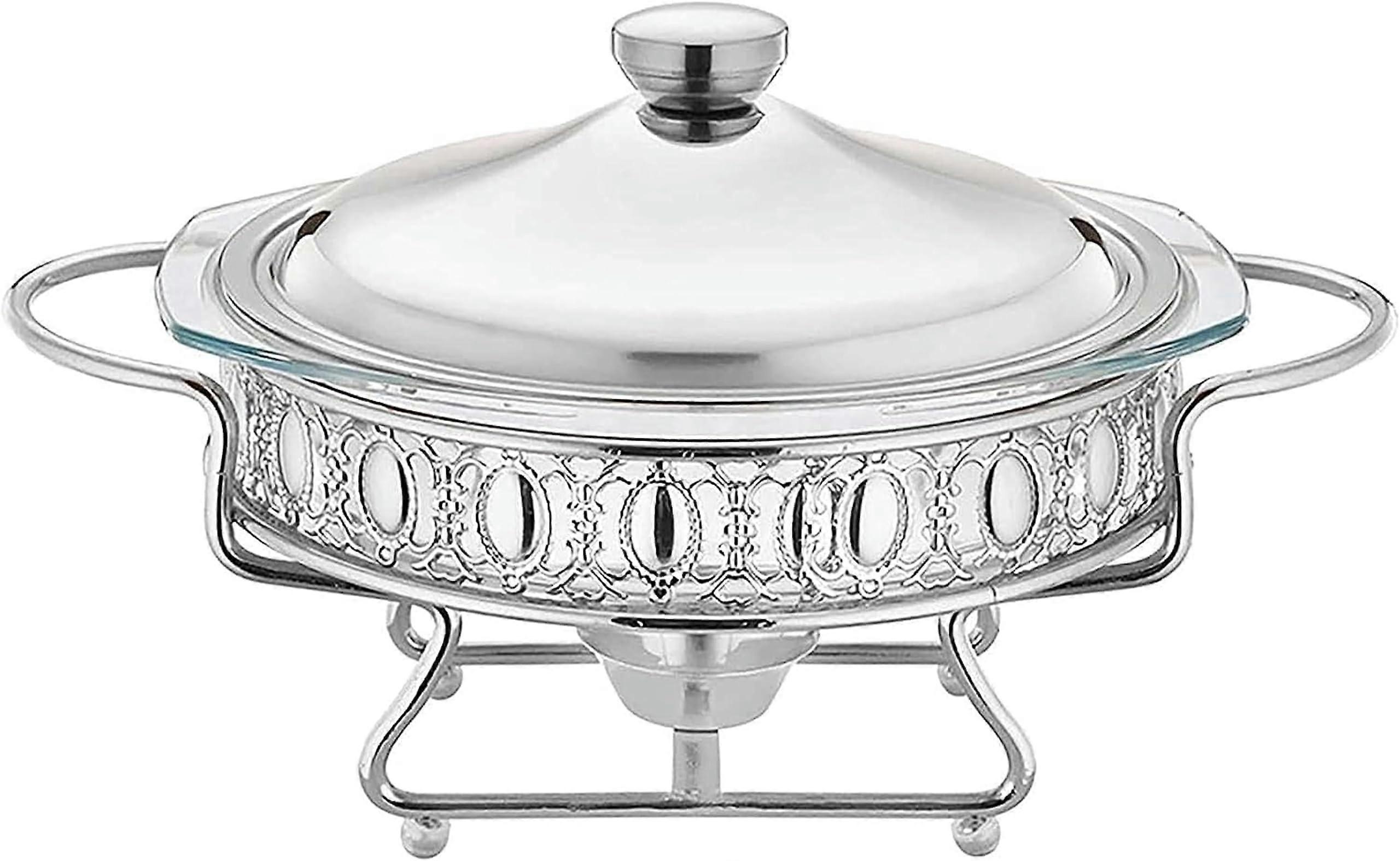 Chef Chafing Dish Buffet Set - Stainless Steel Catering Buffet Warmer Set, Mini Hot Pot for Outdoor Picnic and Home Use, Silver