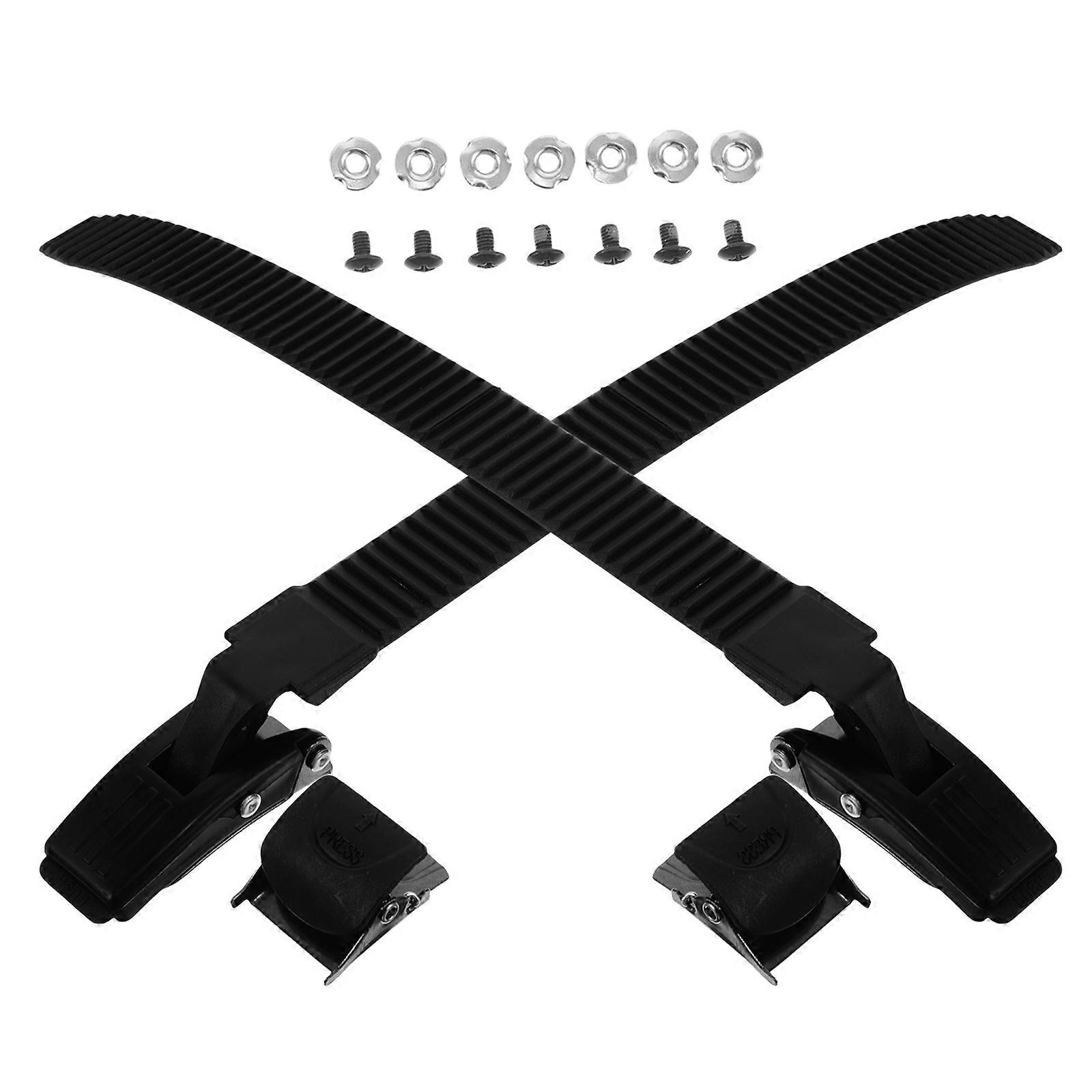 Skate Buckle Secure Release Straps For Ice Skates Quad Skating Black 10.22X0.98X0.98in 2Sets