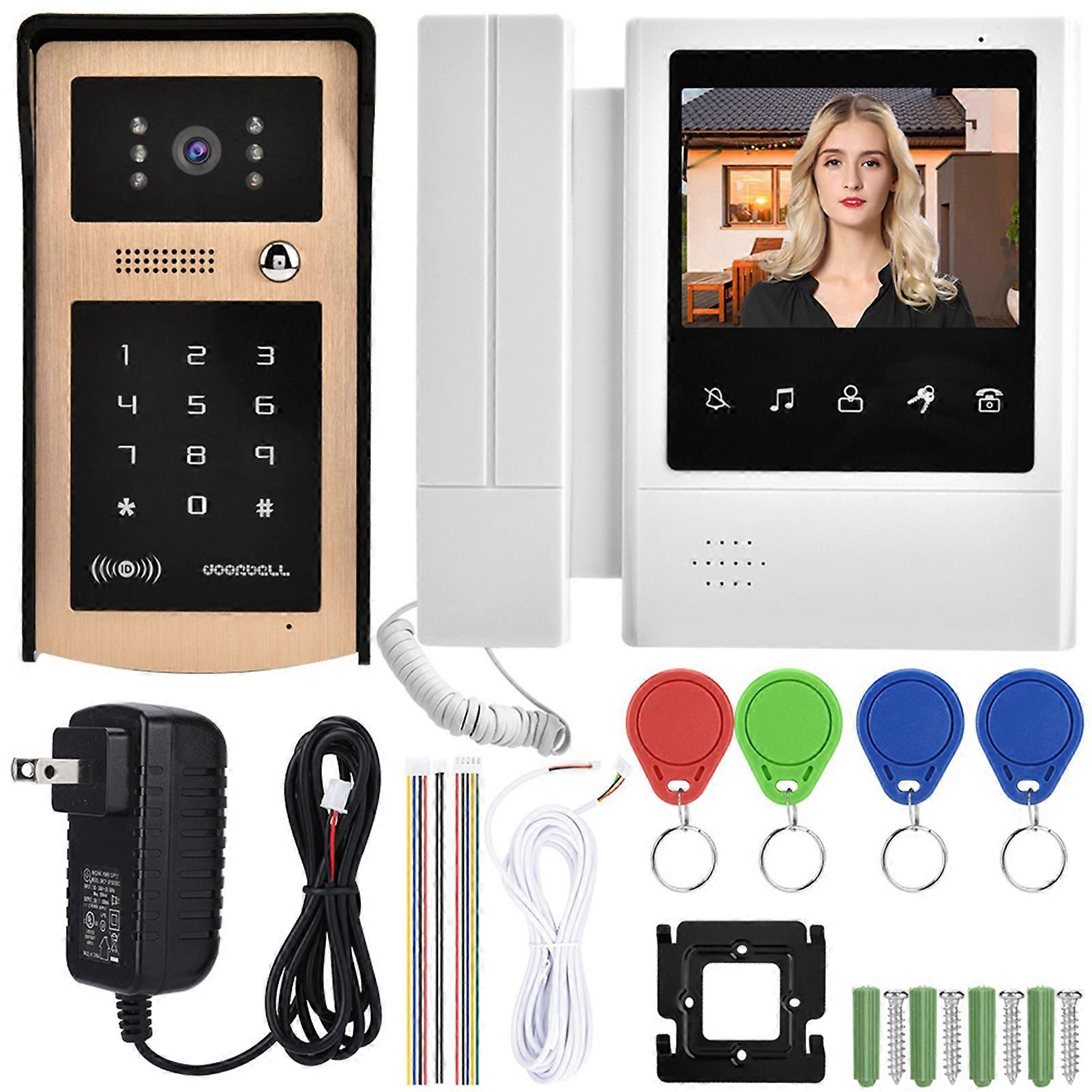 4.3 Inch Color LCD Touch Video Camera Doorbell Intercom Entry System