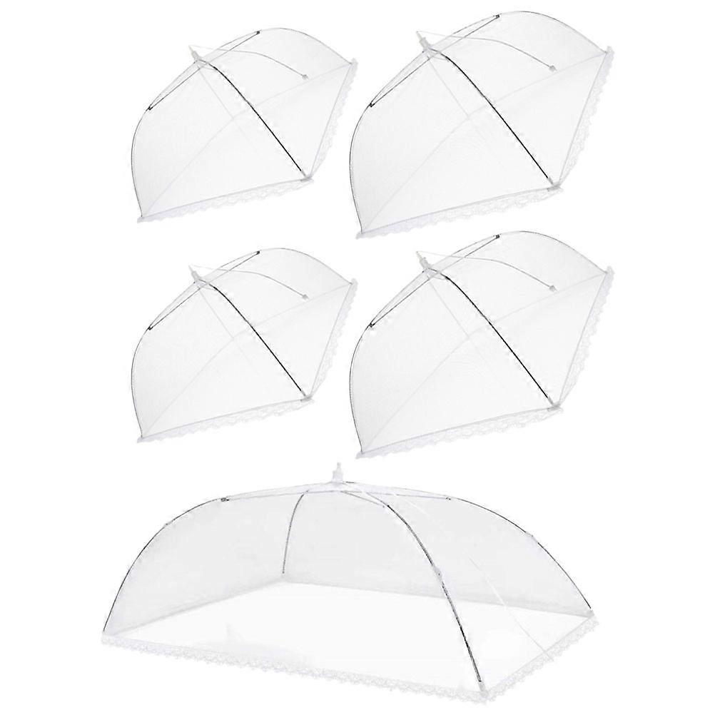 Picnic Netting Food Cover Practical Design Home Kitchen 45X45X25CM Net Cloth 5Pcs