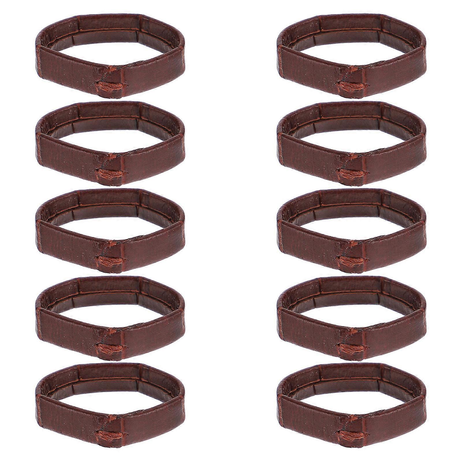 Watch Strap Loop Supple Loop for Watch 10Pcs Brown Replacement
