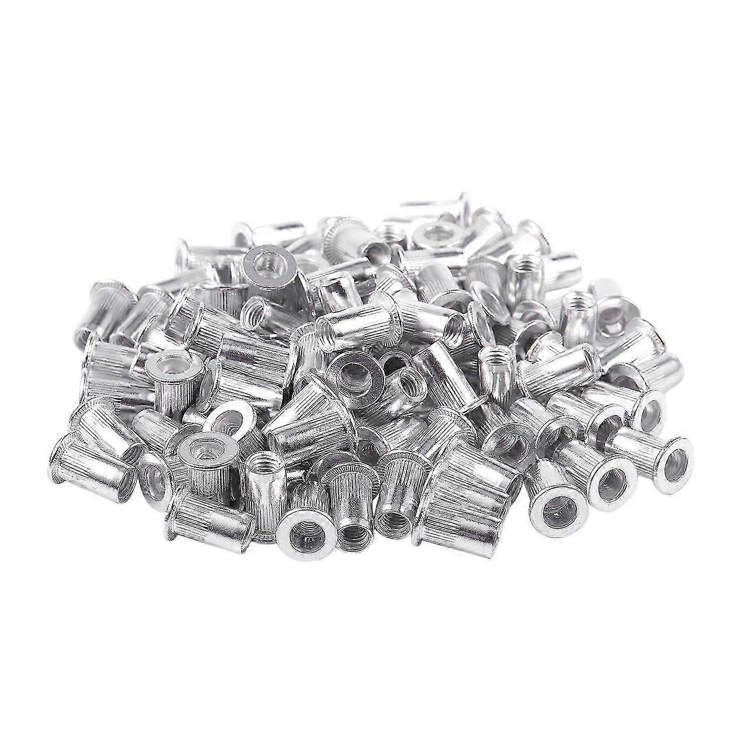 M5 Aluminium Threaded Rivnuts Flat Head Rivet Nuts Nutserts 100pcs