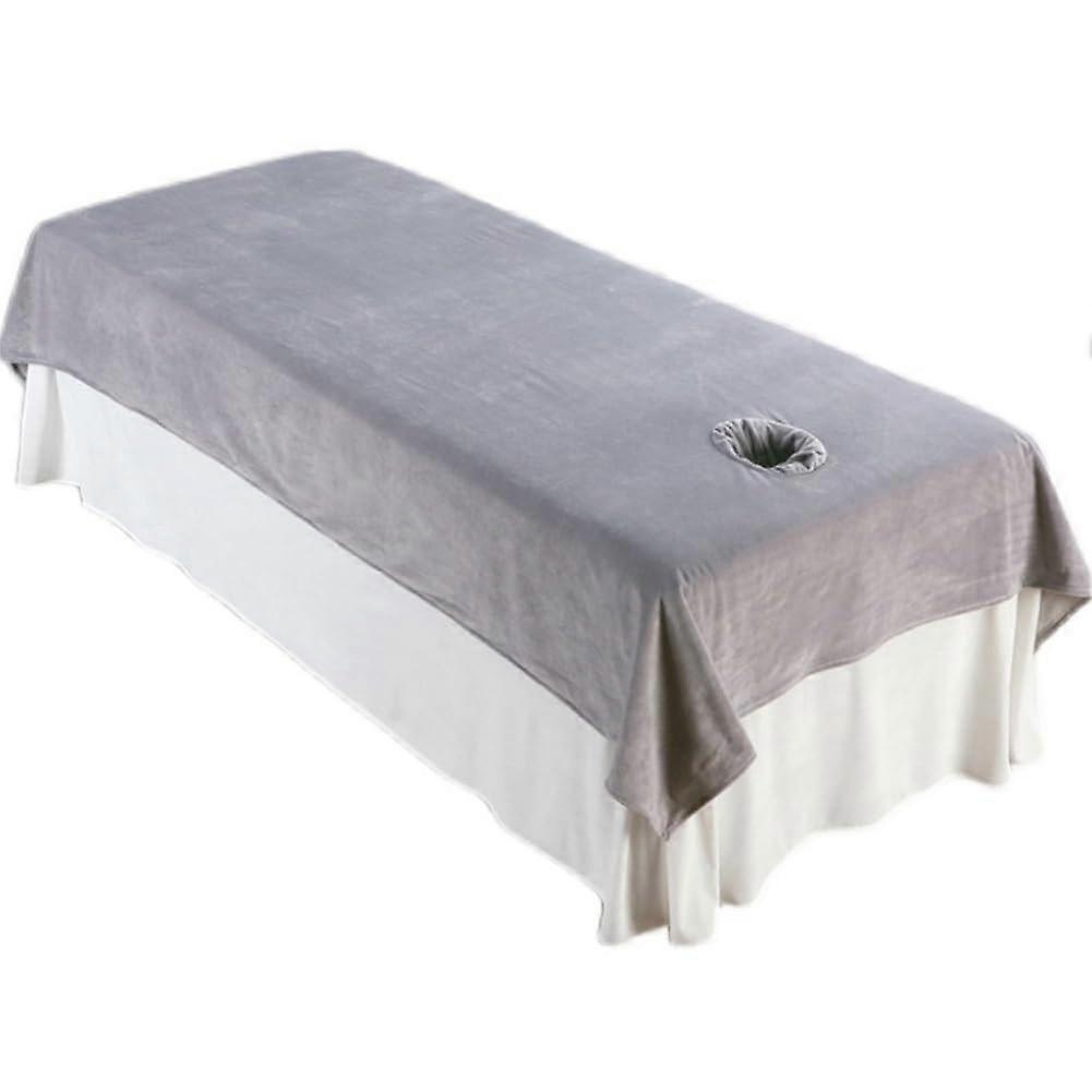 Gray Reusable Massage Table Sheets with Face Hole, 230x120cm/90.5x47.2in, Suitable for Salon Spa Therapists