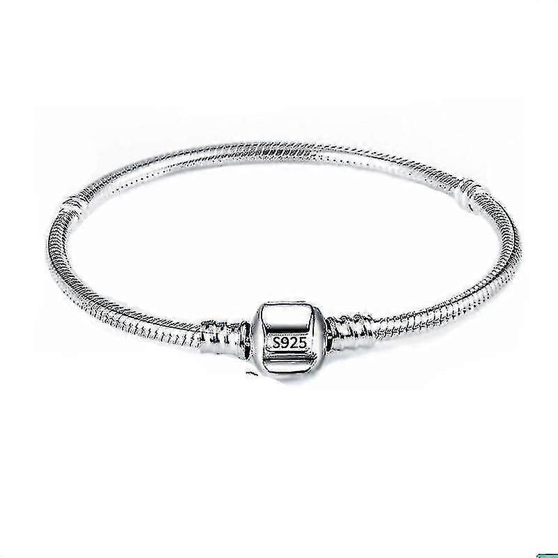 Bracelets S925 Fit Diy Bead Solid Silver Chain Charm Bracelet 23cm
