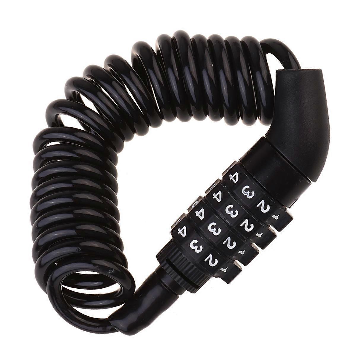 Bike Lock with 4 Password Antitheft Design Made of Synthetic Material Compact and Durable for Bicycle Use Black