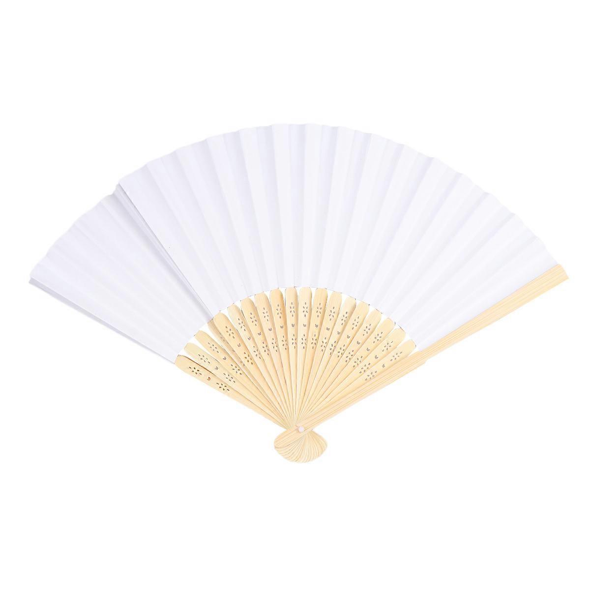 10pcs Blank Folding Fans for White Chinese Painting, DIY Crafts, Parties, Events, and Creative Projects