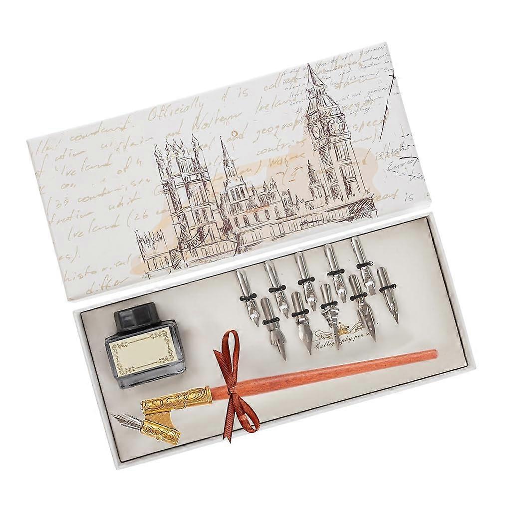 Retro English Writing Pen Holder With Nibs And Obliques Dip Pen Holder Compatibility For Calligraphy