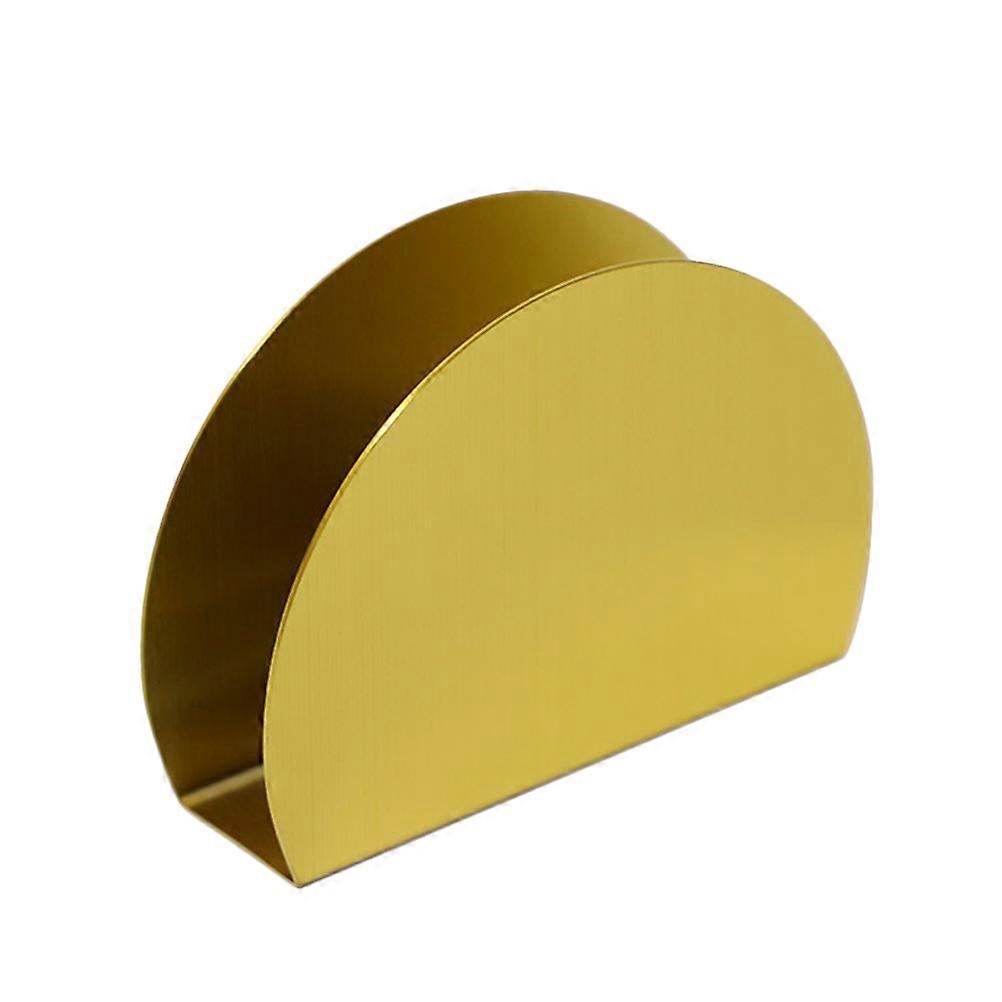 Stainless Steel Tissue Holder with Integrated Design for Home and Restaurant Use Golden Semi Circle Shape