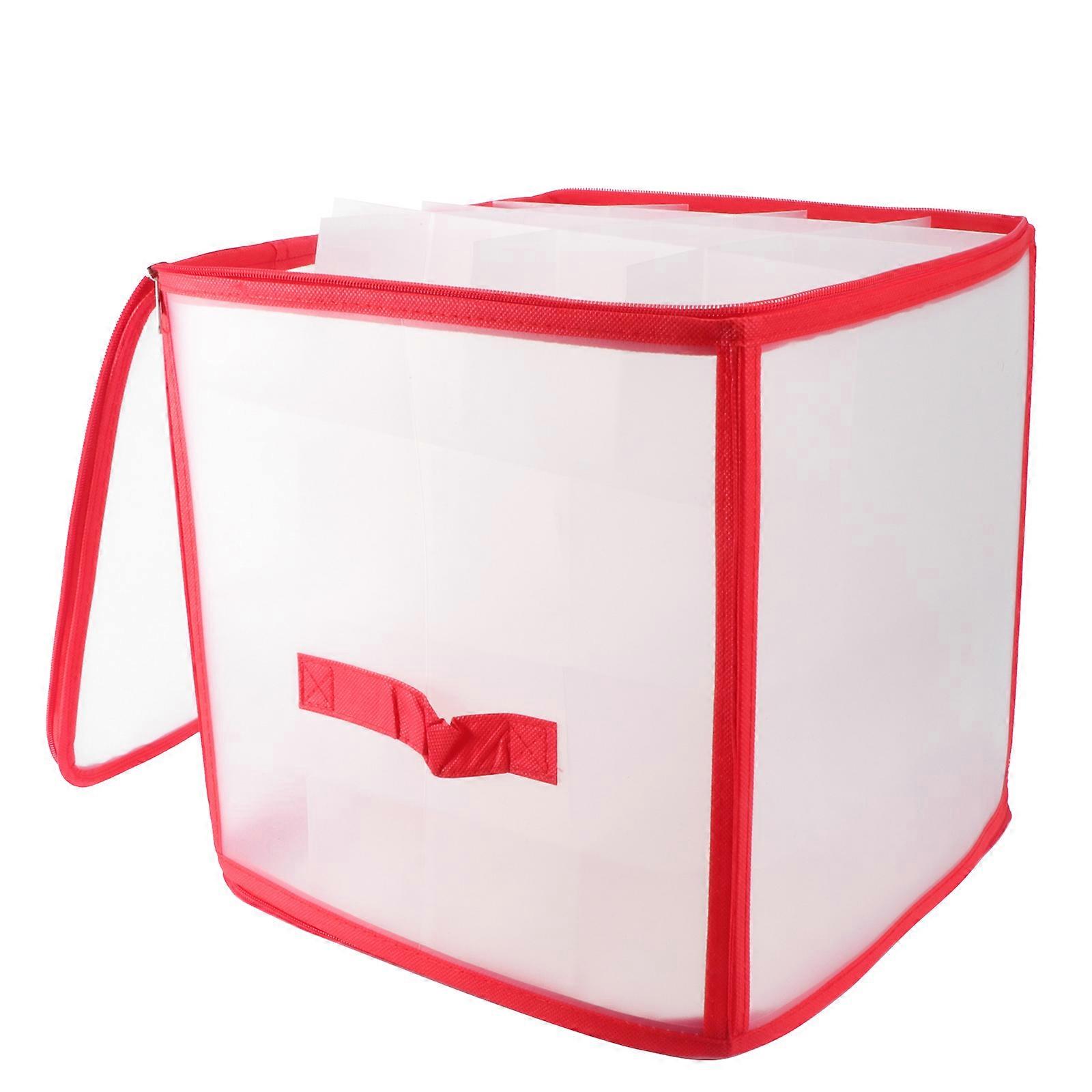 Foldable Transparent Christmas Storage Box for Ornaments, Lights, and Decorations
