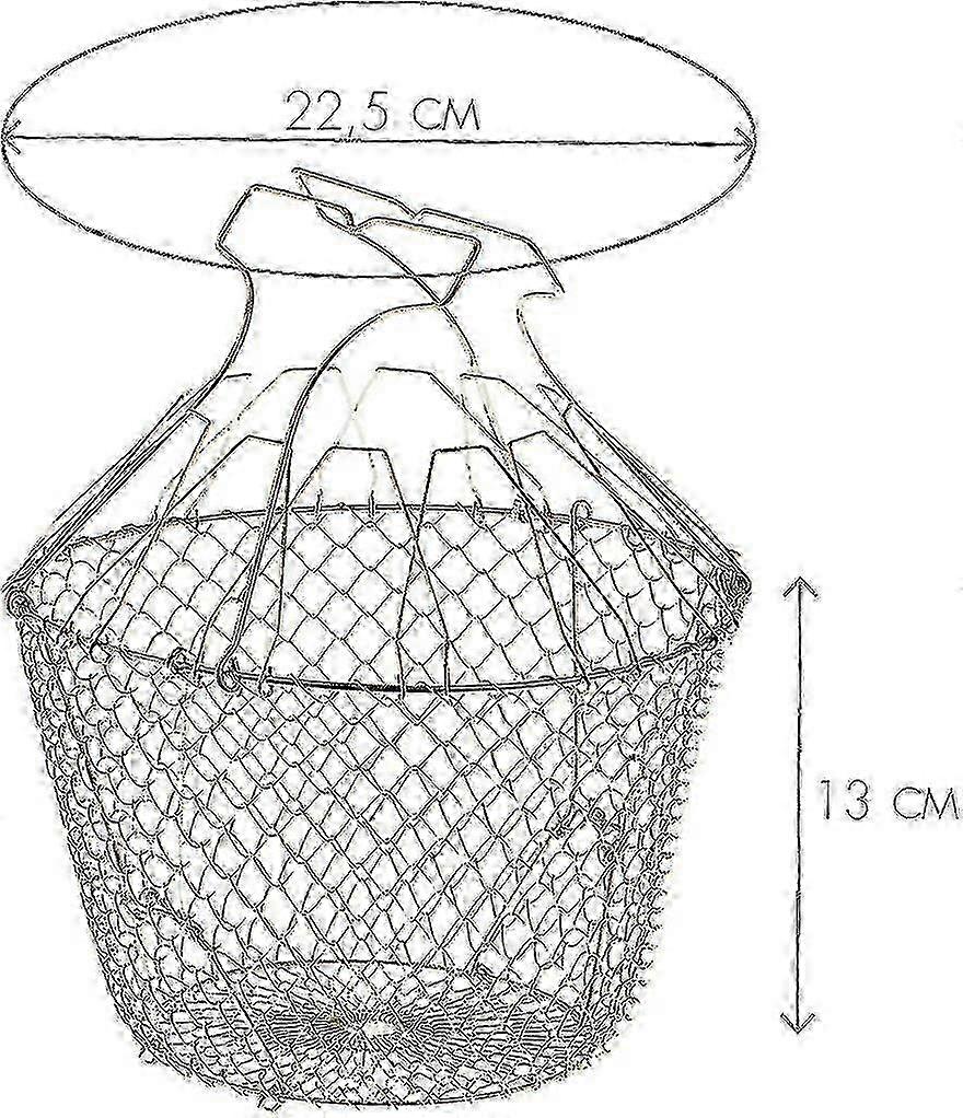 2025 Folding salad basket with reinforcement - stainless steel - easy to store - gentle rotation - 22.5 cm hwy