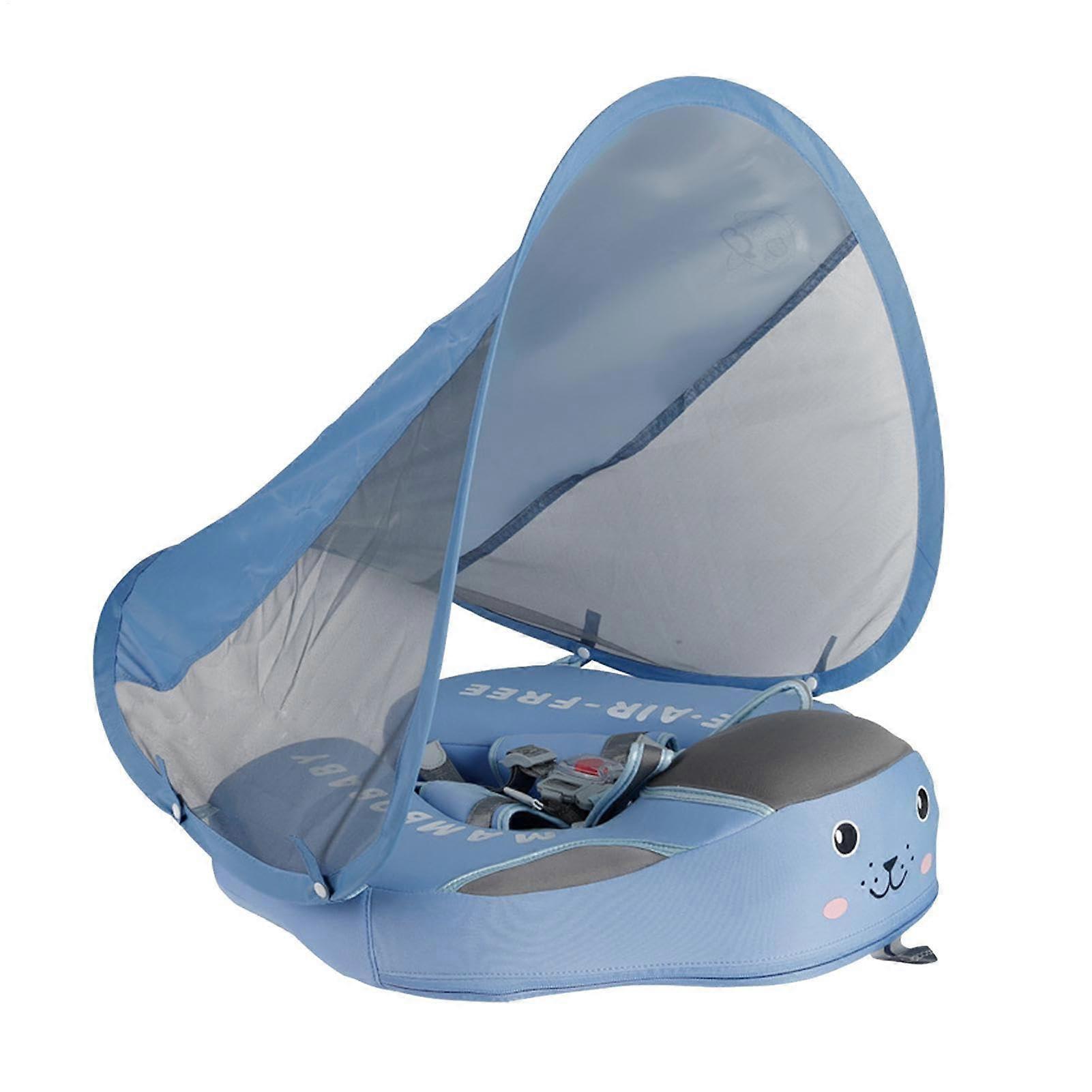 Baby Float, Inflatable Float with UPF 50 Sun Canopy, Ring, Baby Float, Inflatable Float, 1 x Kids Float 1 x Canopy blue