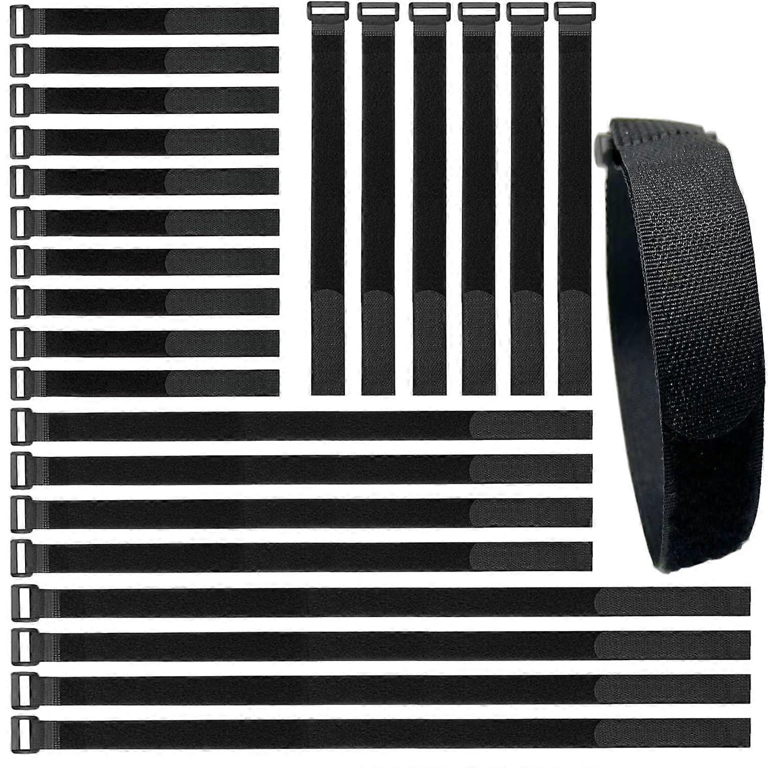 24 Pack Reusable Fastening Cable Ties, Adjustable Velcro Straps (820')
