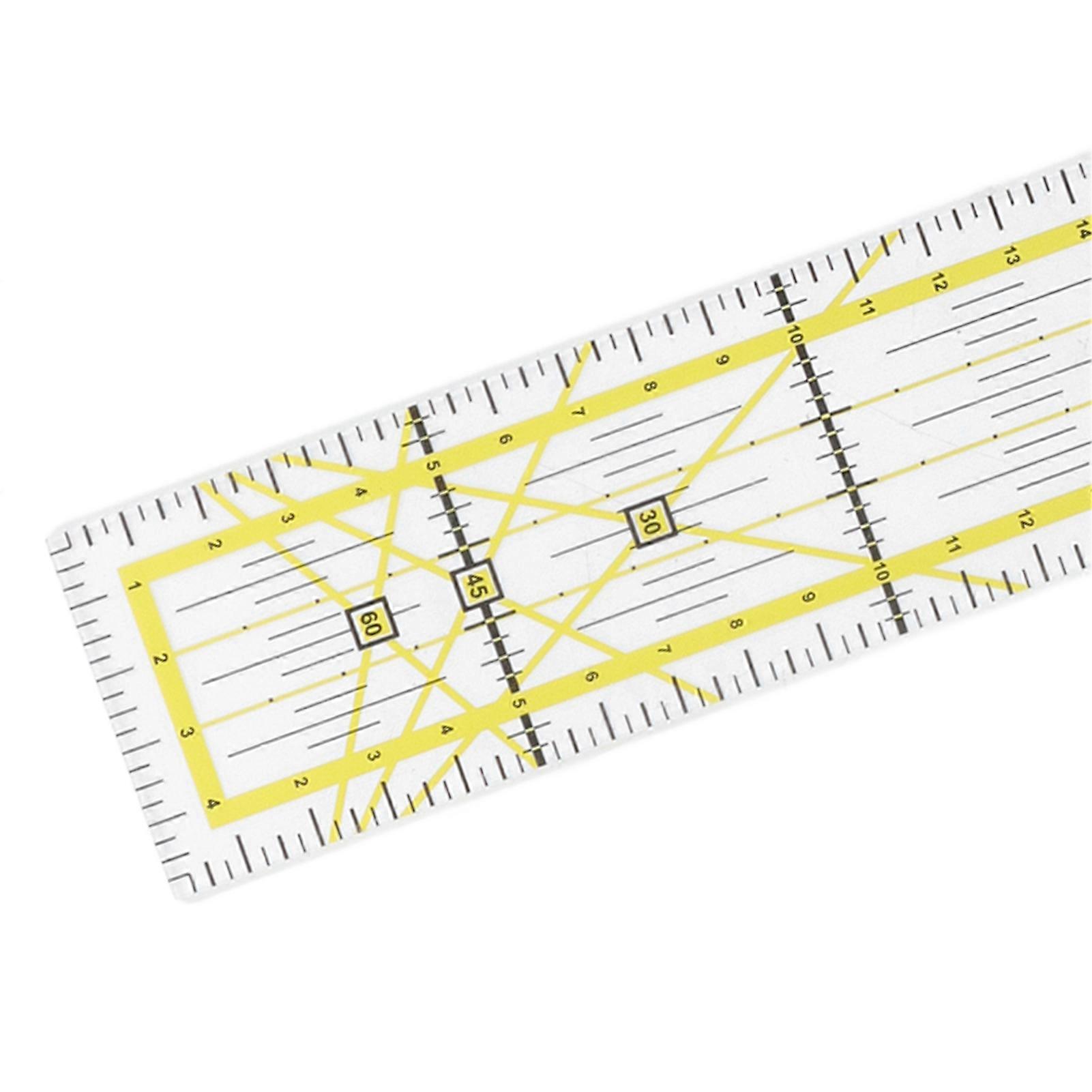 Quilting Ruler Acrylic High Accuracy 5x30cm Yellow Cloth Quilting Ruler Fabric Cutting Ruler for Home DIY Sewing