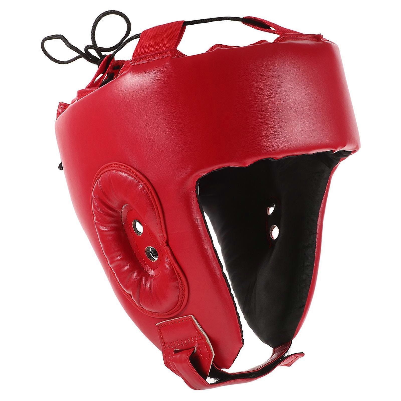 Adjustable Boxing Headgear Lightweight Breathable Sports for Taekwondo Kickboxing Training with Durable PU Material and Sponge Padding for Comfort