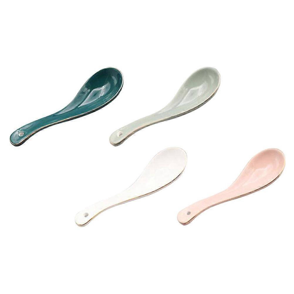 Deep Soup Spoons For Daily Use Assorted Color 4Pcs Multipurpose Kitchen Utensils