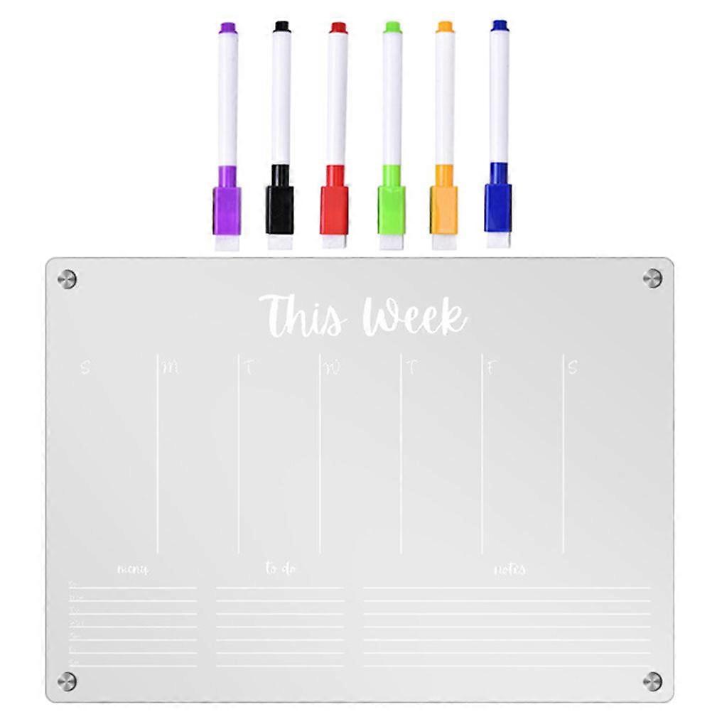 Week Whiteboard Planner Dry Erase Board Fridge Door 42x29.7cm Note Taking 1 Set