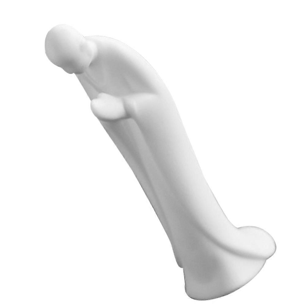 Ceramic Monk Statue White Small Monk Statue Zen Style Design for Decor