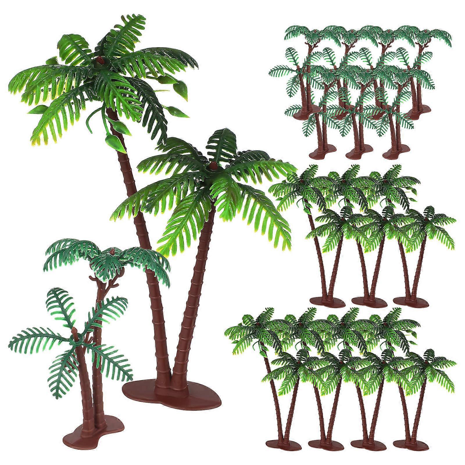 Coconut Tree Cake Topper for Decoration with Sturdy Plastic Material Multi Color 16 Pcs