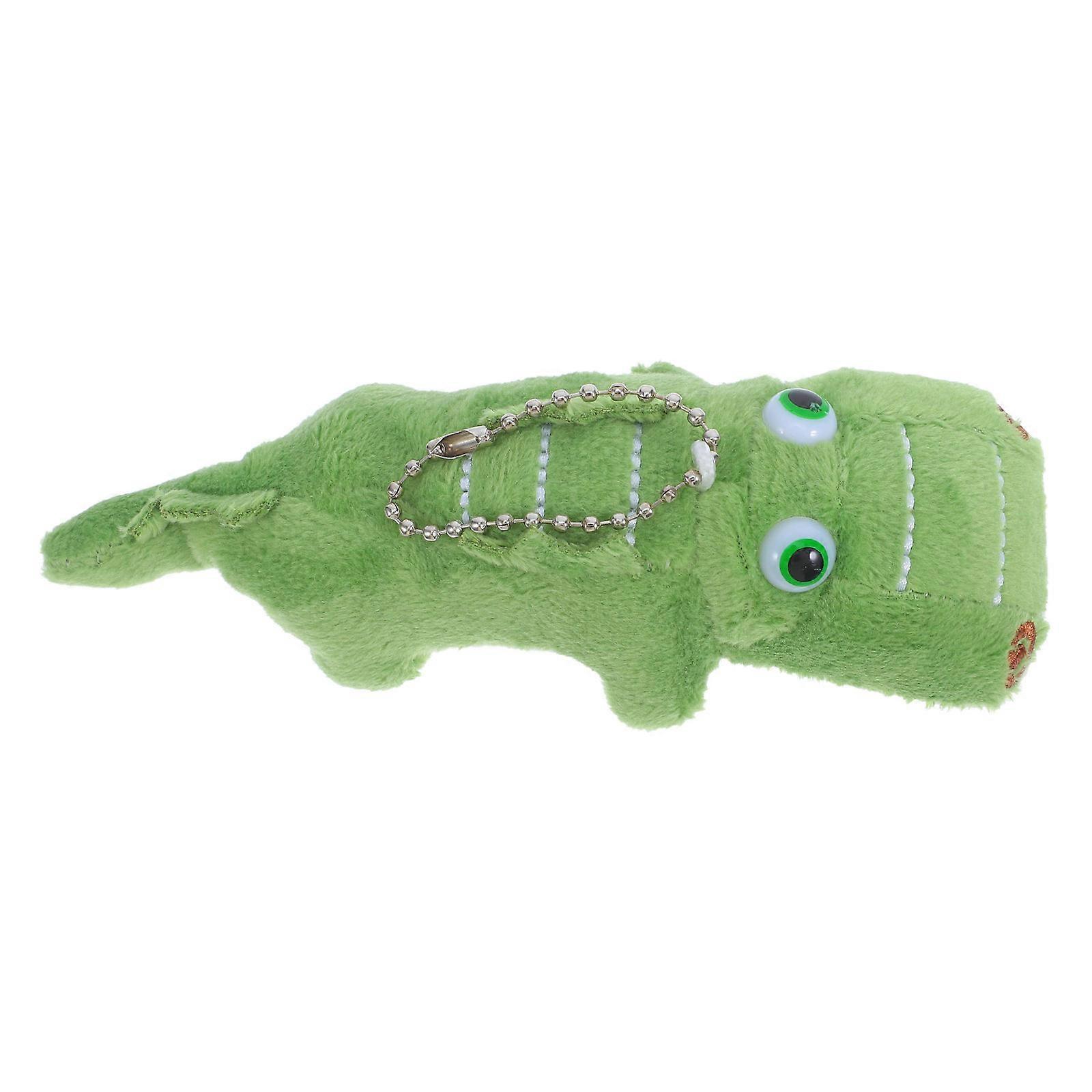 Cute Crocodile Plush Keychain for Car Green Color Plush and Metal Material 1 Piece