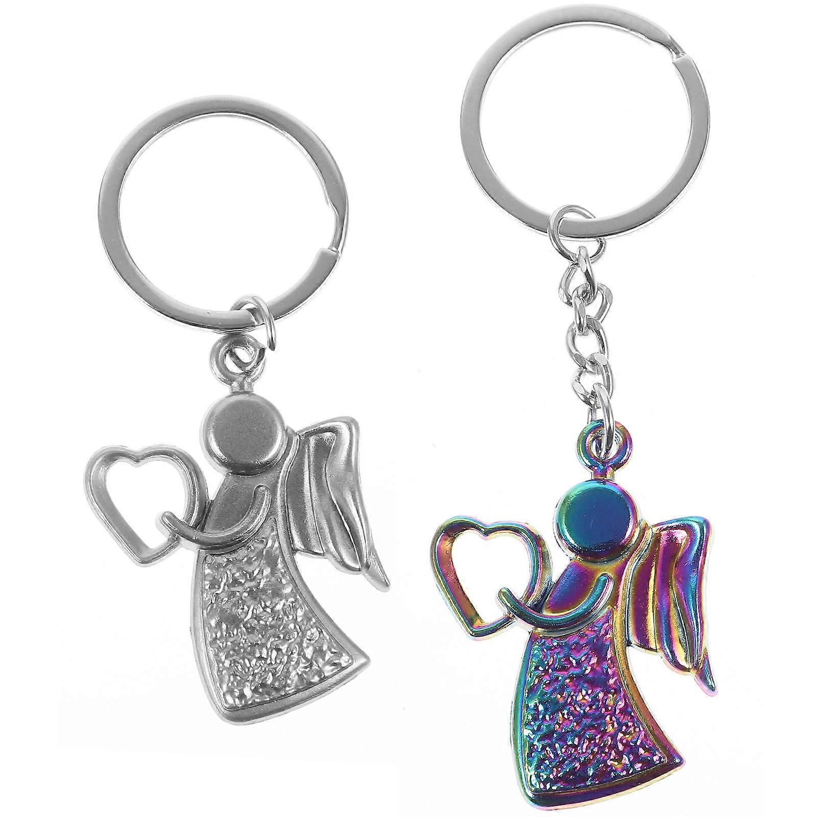 2pcs Angel Keychain Pendants Versatile Keyring Ornaments for Bags, Suitcases & Special Occasions – Unique Charms for Weddings, Birthdays & Graduations