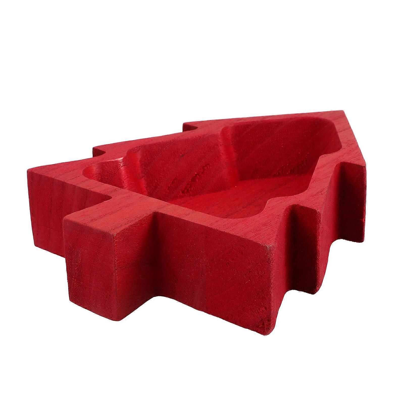 Christmas Tree Shaped Wood Appetizer Tray For Christmas Party Storage 9.4×6.7×1.9in 1Pcs