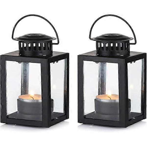 2pcs hanging small lanterns for tealights, garden lanterns