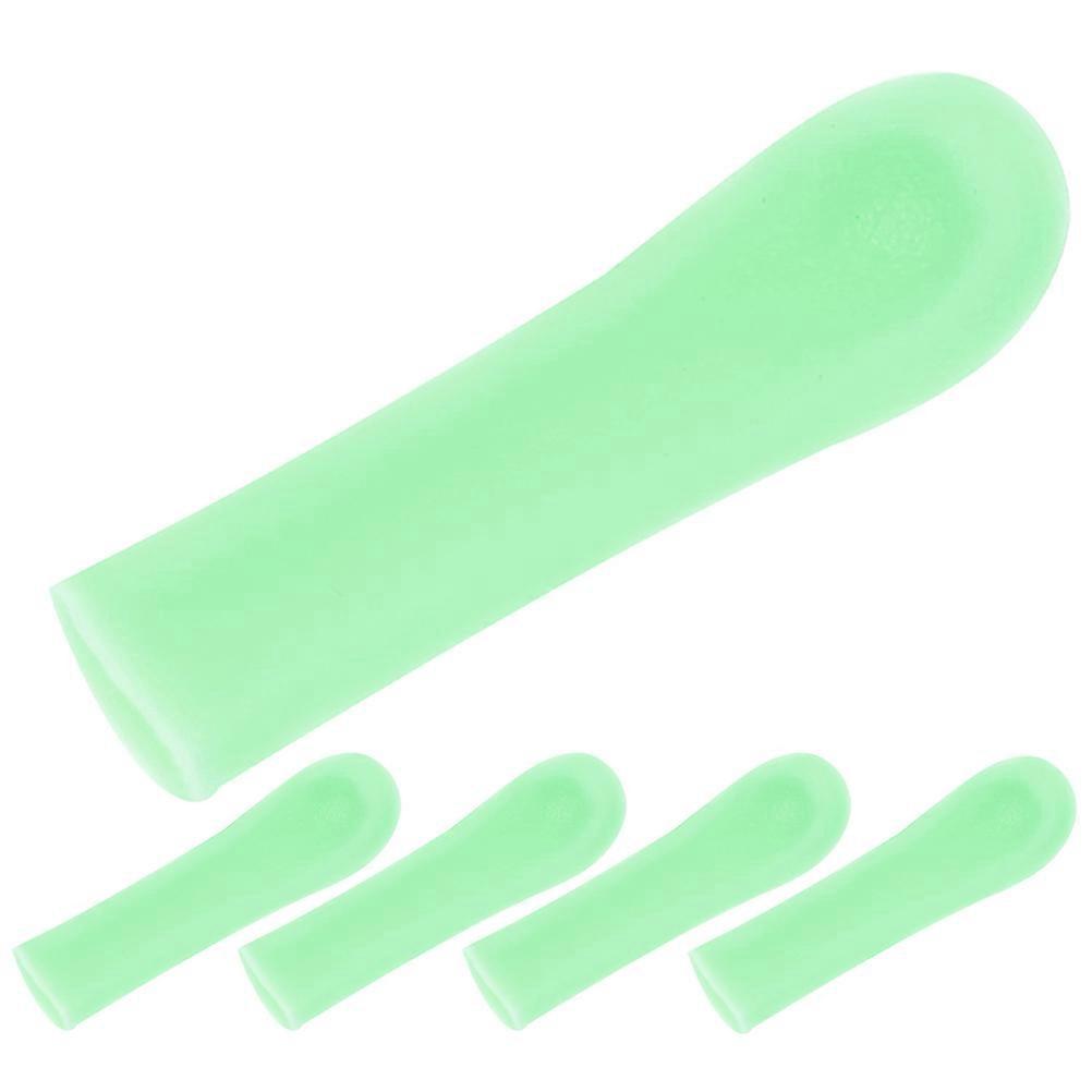 Silicone Ear Spoon for Kids Light Green Safe Visible Replacement Tips Ear Cleaning Tool 5pcs