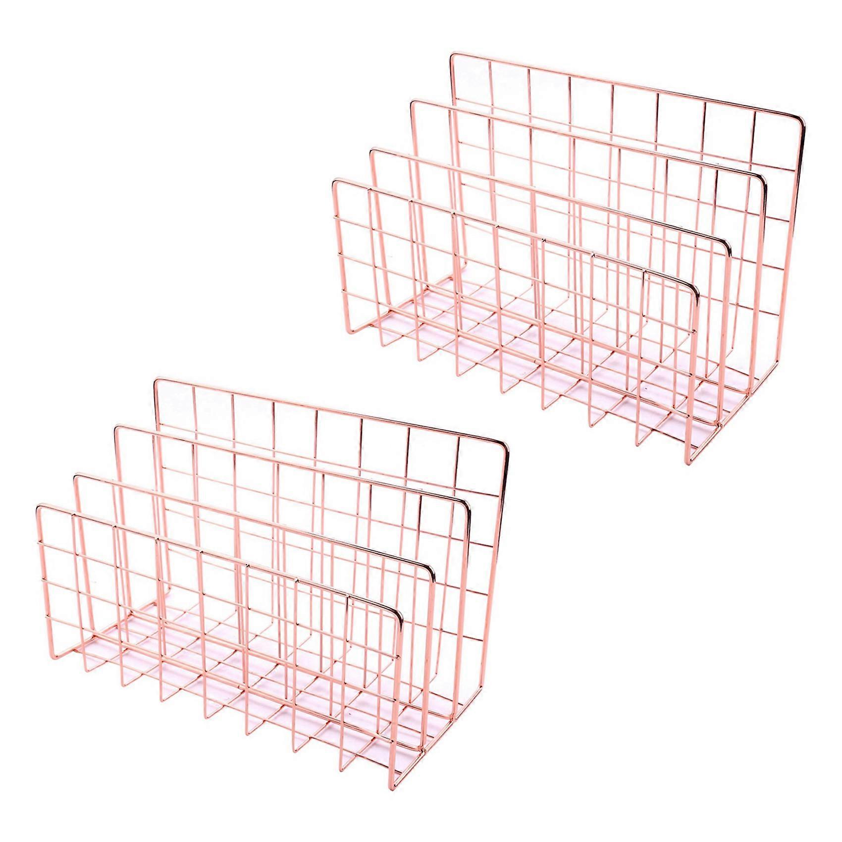 2X Desktop Mail Organizer, 3-Slot Metal Wire Mail Sorter, Letter Organizer for Letters, Mails, Books