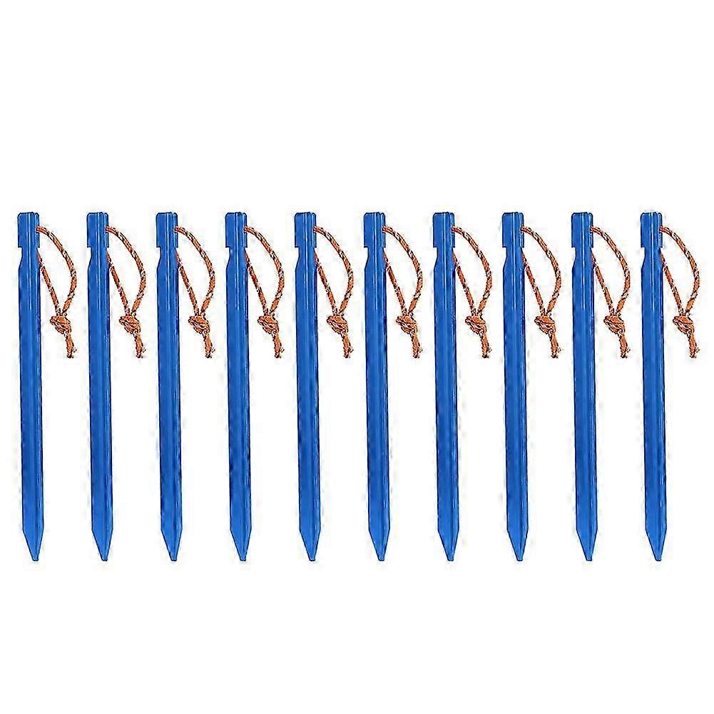 10PCS高強度キャンプネイル、ロープ付き、安定した耐久性のあるガーデングラウンドペグ、ハイキングキャンプ用
